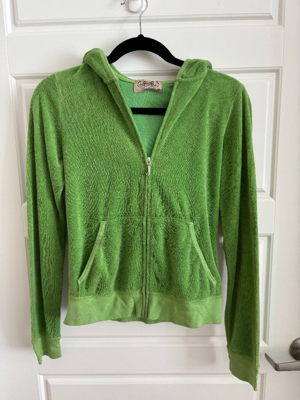 Juicy Couture Green Velour Zip-Up Hoodie